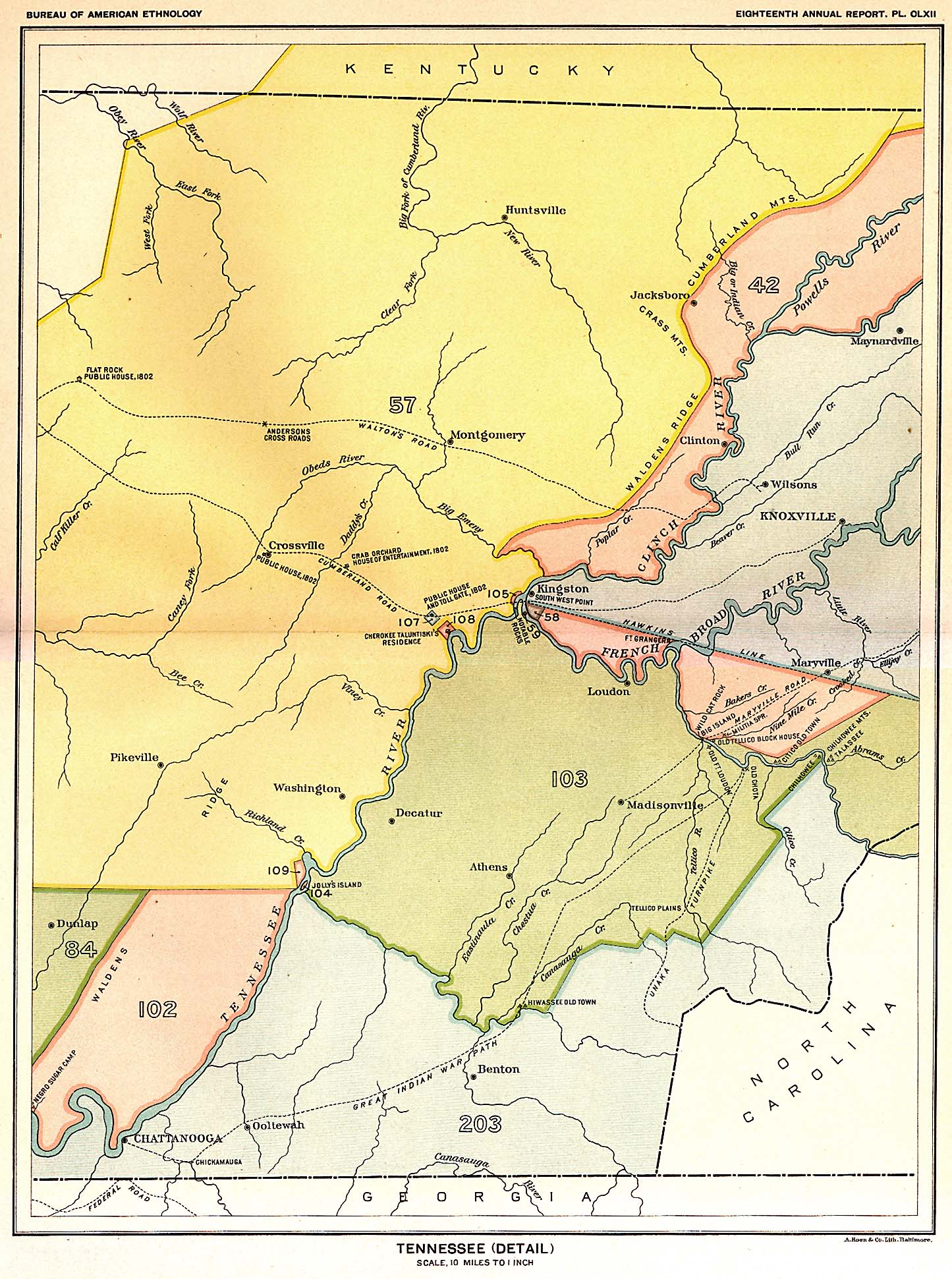 Tennessee (Detail), Map 55