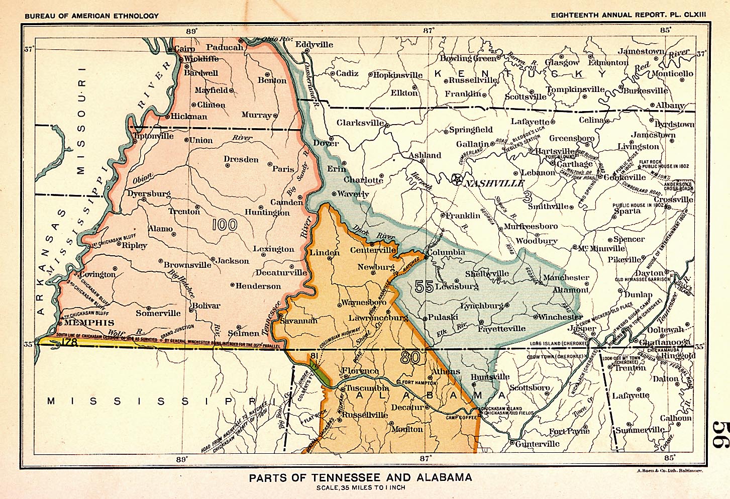 Parts of Tennessee & Alabama, Map 
56